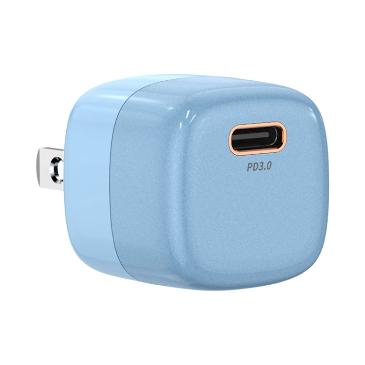 ENKAY APQ-011 Mini PD 20W USB-C / Type-C Port Fast Charger, US Plug(Blue) - Mobile Accessories by ENKAY | Online Shopping UK | buy2fix