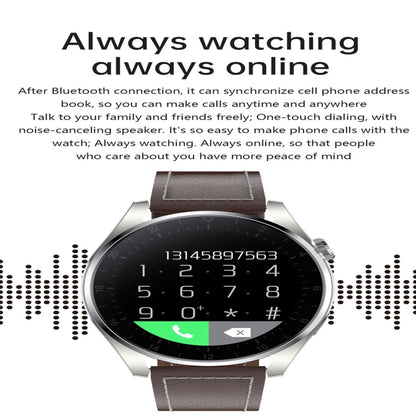 T3 IP68 1.36 inch Leather Watchband Color Screen Smart Watch(Black) - Smart Wear by buy2fix | Online Shopping UK | buy2fix