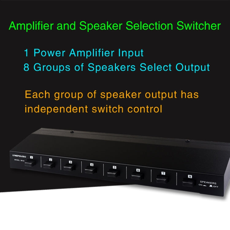 100W 1 In 8 Out Power Amplifier Box Distribute Switcher Loudspeaker - Consumer Electronics by buy2fix | Online Shopping UK | buy2fix