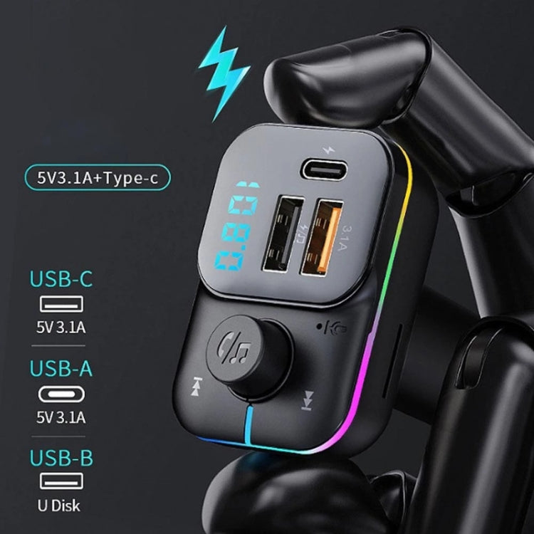 C24 Car Bluetooth MP3 Player Fast Charging FM Transmitter Wireless Handsfree - In Car by buy2fix | Online Shopping UK | buy2fix