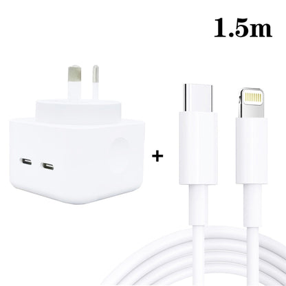 SDC-40W Dual PD USB-C / Type-C Ports Charger with 1.5m Type-C to 8 Pin Cable, AU Plug - Apple Accessories by buy2fix | Online Shopping UK | buy2fix