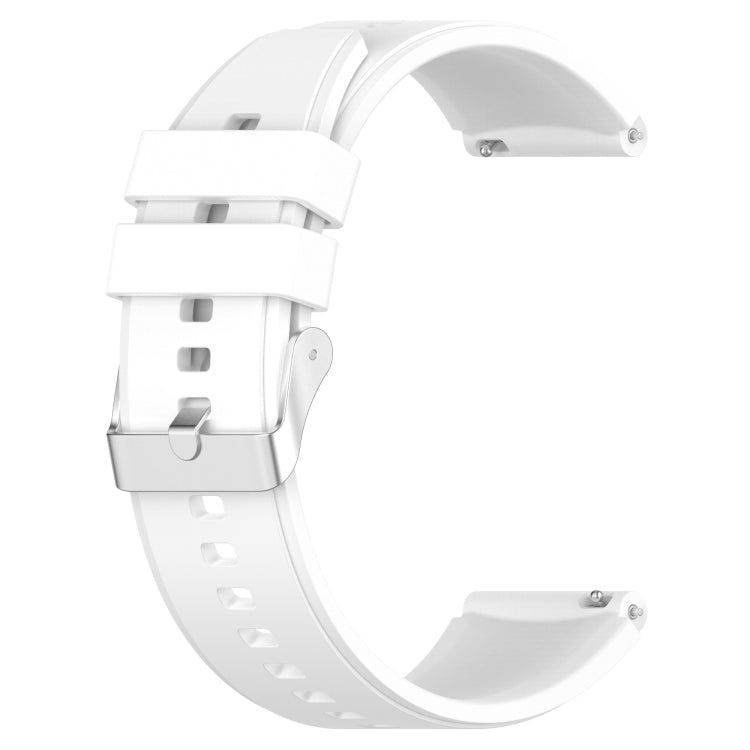 For Huawei Watch GT3 46mm 22mm Protruding Head Silicone Strap Silver Buckle(White) - Watch Bands by buy2fix | Online Shopping UK | buy2fix