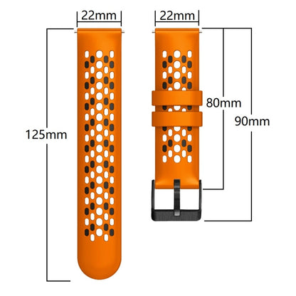 For Samsung Galaxy Watch 46mm 22mm Two-Color Breathable Silicone Watch Band(Orange+Black) - Smart Wear by buy2fix | Online Shopping UK | buy2fix