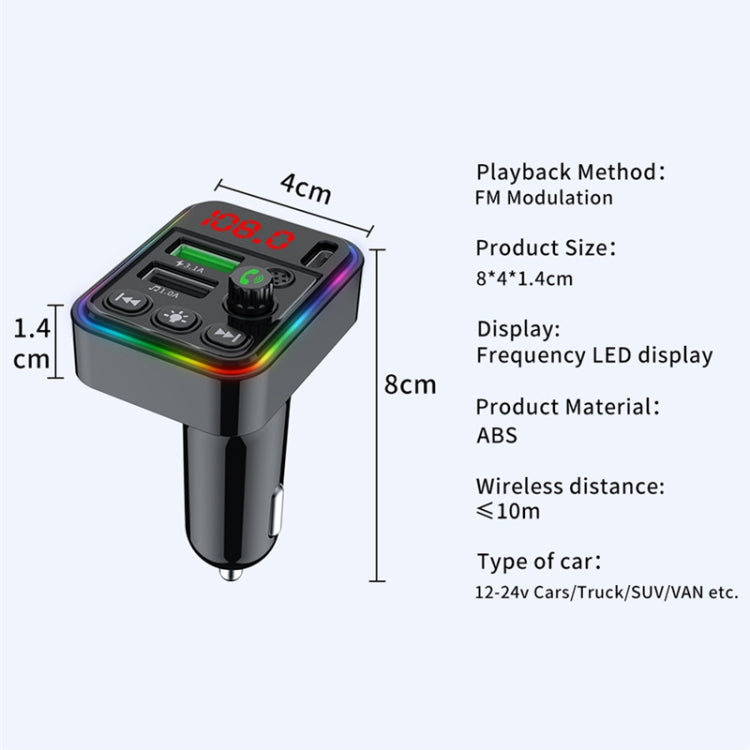 F19 Fast Charging Dual USB Blue Tooth Transmisor  Car Mp3 Player - In Car by buy2fix | Online Shopping UK | buy2fix