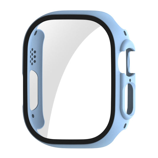 For Apple Watch Ultra / Ultra 2 49mm ENKAY PC Frame 9H Tempered Glass Case(Blue) - Watch Cases by ENKAY | Online Shopping UK | buy2fix