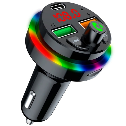 PDF17 Car Bluetooth 5.0 Charger FM Transmitter Type-C Dual USB MP3 Music Player - In Car by buy2fix | Online Shopping UK | buy2fix
