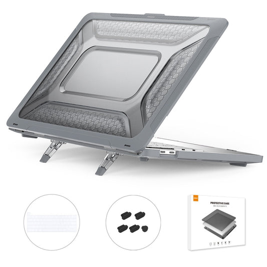 For MacBook Pro 13.3 A2251/A2289/A2338 ENKAY Hat-Prince 3 in 1 Protective Bracket  Case Cover Hard Shell with TPU Keyboard Film / Anti-dust Plugs, Version:US(Grey) - MacBook Pro Cases by ENKAY | Online Shopping UK | buy2fix