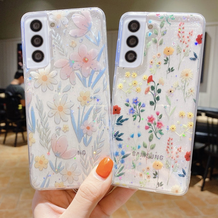 For Samsung Galaxy S20 FE Fresh Small Floral Epoxy TPU Phone Case(Blue Flowers 5) - Galaxy S20 FE Cases by buy2fix | Online Shopping UK | buy2fix