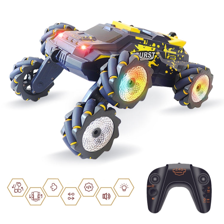 MoFun JC03P 2.4G Remote Control Six-wheeled Stunt Car, Specifications:Single RC(Yellow) - RC Cars by MoFun | Online Shopping UK | buy2fix