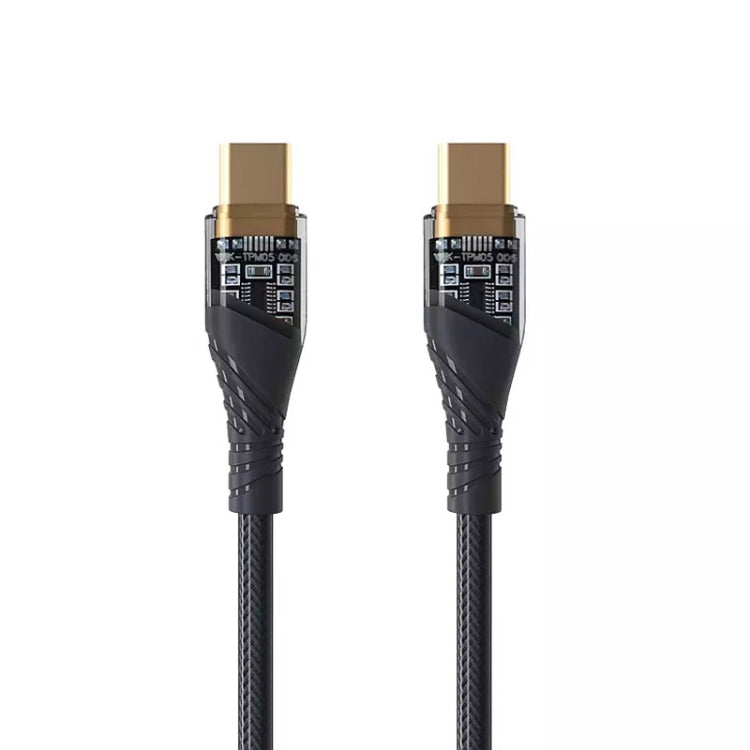 65W USB-C / Type-C to Type-C Transparent Fast Charging Data Cable, Length: 1m(Black) -  by buy2fix | Online Shopping UK | buy2fix