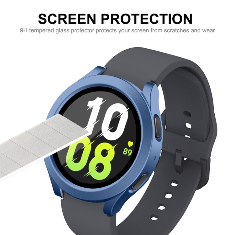 For Samsung Galaxy Watch4/5 44mm ENKAY Hat-Prince Waterproof Full Coverage PC Frame + 9H Tempered Glass Case(Dark Green) - Watch Cases by ENKAY | Online Shopping UK | buy2fix