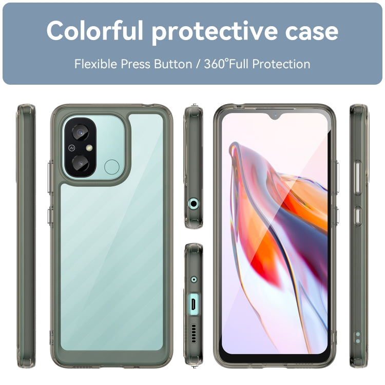 For Xiaomi Redmi 12C Colorful Series Acrylic + TPU Phone Case(Transparent Grey) - Xiaomi Cases by buy2fix | Online Shopping UK | buy2fix