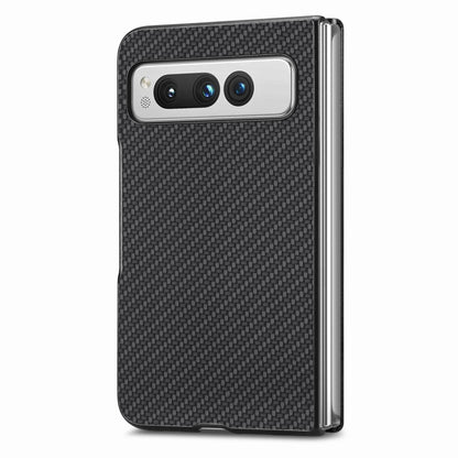 For Google Pixel Fold Carbon Fiber Texture Leather Back Cover Phone Case(Black) - Google Cases by buy2fix | Online Shopping UK | buy2fix