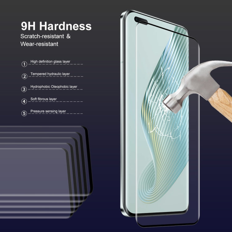 For Honor Magic5 Pro 5pcs ENKAY 3D Hot Bending Edge Glue Tempered Glass Full Film with Lens Film - Honor Tempered Glass by ENKAY | Online Shopping UK | buy2fix