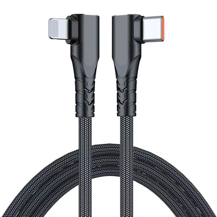 ENKAY Hat-Prince PD 20W Type-C to 8 Pin Dual Elbow Fast Charging Data Cable, Length:2m(Black) - 2 in 1 Cable by ENKAY | Online Shopping UK | buy2fix