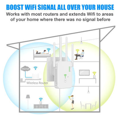 U10 1200Mbps Signal Booster WiFi Extender WiFi Antenna Dual Band 5G Wireless Signal Repeater(US Plug) -  by buy2fix | Online Shopping UK | buy2fix