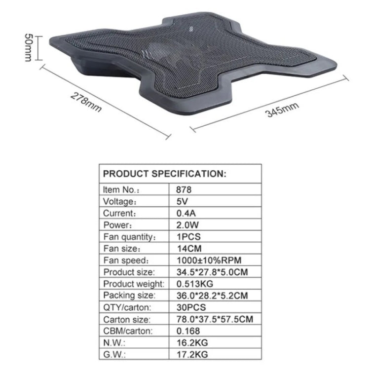 878 USB Radiator Fan Desktop Laptop Router Cooling Pad - Cooling Pads by buy2fix | Online Shopping UK | buy2fix