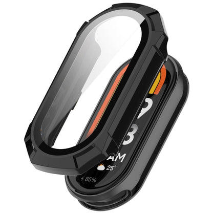 For Xiaomi Mi Band 8 ENKAY Hat-Prince Full Coverage PC Frame + Tempered Glass Film Watch Case(Black) - Watch Cases by ENKAY | Online Shopping UK | buy2fix