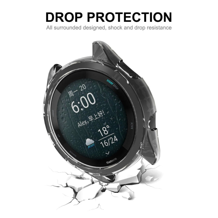 For Garmin Forerunner 265 ENKAY Hat-Prince Transparent TPU Frame Drop Protection Case(Transparent) - Watch Cases by ENKAY | Online Shopping UK | buy2fix