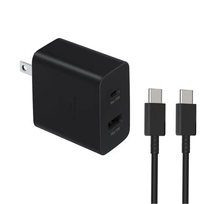 35W USB-C / Type-C + USB Charger Supports PPS / PD Protocol with Dual Type-C Cable, US Plug - USB Charger by buy2fix | Online Shopping UK | buy2fix