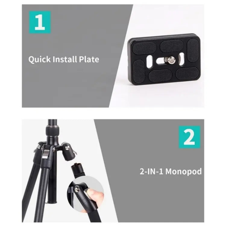 JMARY KT325+NB30 1.6m Portable Aluminum Alloy Action Camera Rotating Tripod Holder - Tripods by Jmary | Online Shopping UK | buy2fix