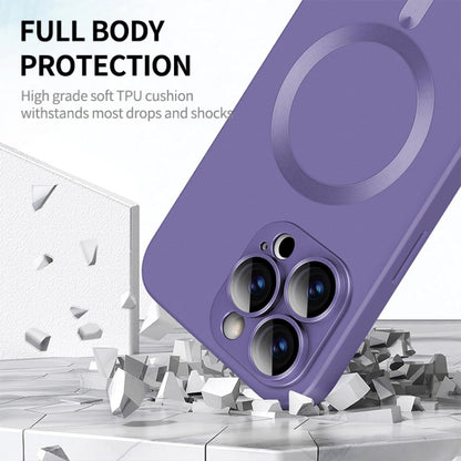 For iPhone 15 Pro Max ENKAY MagSafe Matte TPU Phone Case with Lens Film(Silver) - iPhone 15 Pro Max Cases by ENKAY | Online Shopping UK | buy2fix