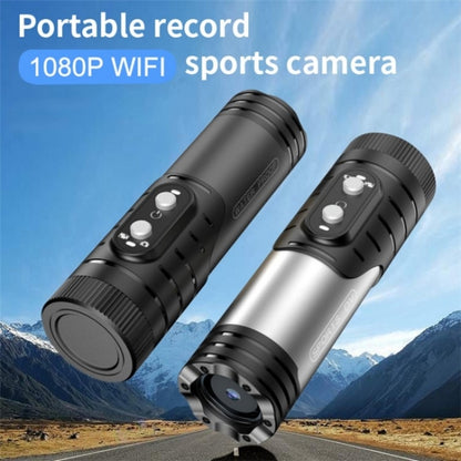 H68A HD 1080P WiFi Flashlight Waterproof Sports DV Camera Bike Motorcycle Helmet Camera(Silver) - Other Camera by buy2fix | Online Shopping UK | buy2fix