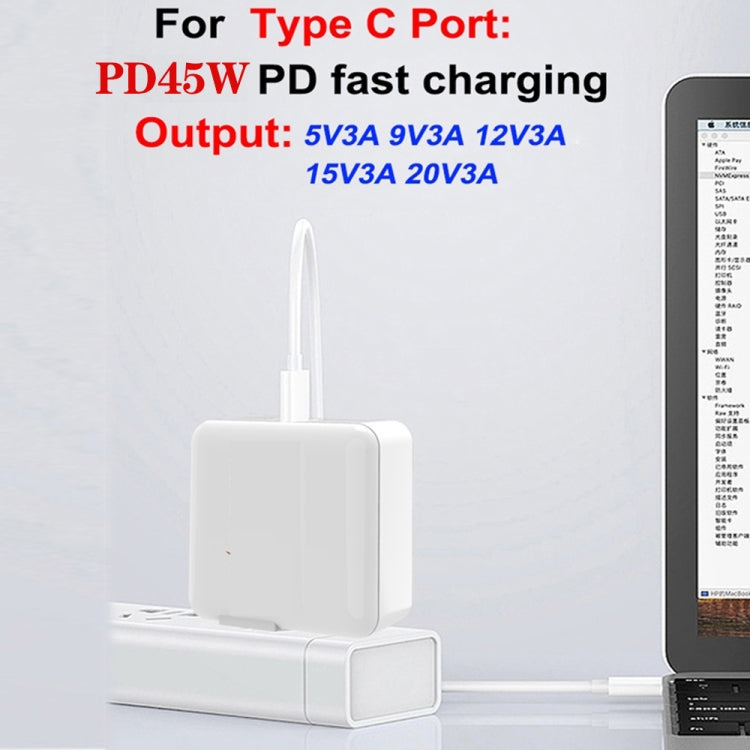 GAN 65W PD45W Dual Type-C+QC3.0 USB Multi Compatible Laptop Adapter EU + US + AU + UK Plug Black - Power Supply by buy2fix | Online Shopping UK | buy2fix