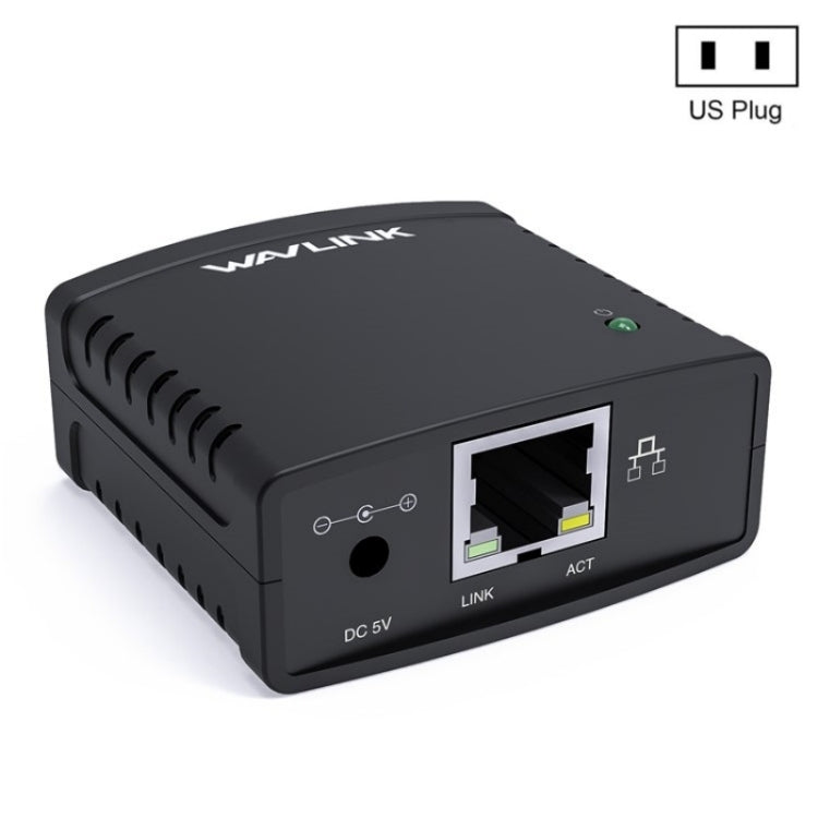 WAVLINK NU72P11 100Mbps Network Print Server USB 2.0 Network Printer Power Adapter(US Plug) - Printer Accessories by WAVLINK | Online Shopping UK | buy2fix