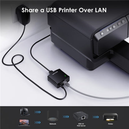 WAVLINK NU72P11 100Mbps Network Print Server USB 2.0 Network Printer Power Adapter(US Plug) - Printer Accessories by WAVLINK | Online Shopping UK | buy2fix