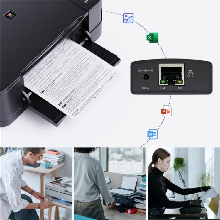 WAVLINK NU72P11 100Mbps Network Print Server USB 2.0 Network Printer Power Adapter(US Plug) - Printer Accessories by WAVLINK | Online Shopping UK | buy2fix