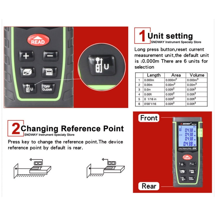 SNDWAY Range Finder Laser Handheld Range Finder SW-T40 - Laser Rangefinder by SNDWAY | Online Shopping UK | buy2fix