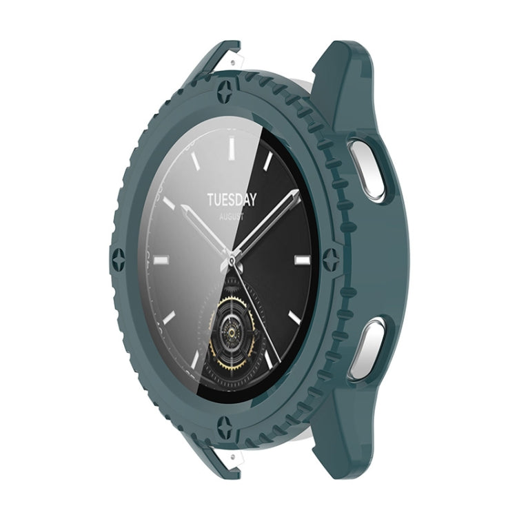 For Xiaomi Watch S3 ENKAY Hat-Prince Full Coverage PC + Tempered Glass Film Integrated Watch Case(Dark Green) - Watch Cases by ENKAY | Online Shopping UK | buy2fix