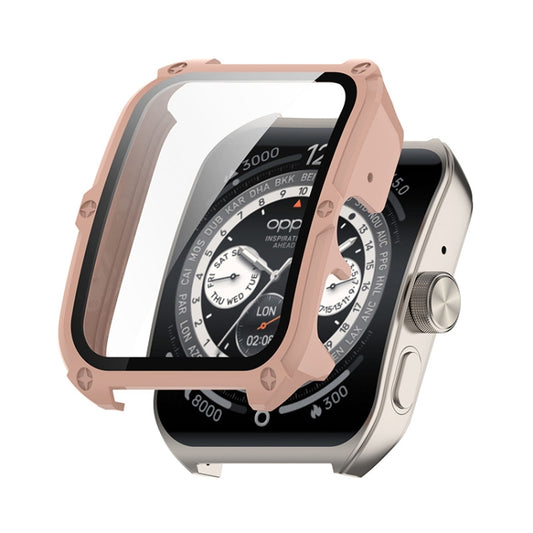 For OPPO Watch 4 Pro ENKAY Hat-Prince Full Coverage PC + Tempered Glass Film Integrated Watch Case(Pink) - Watch Case by ENKAY | Online Shopping UK | buy2fix