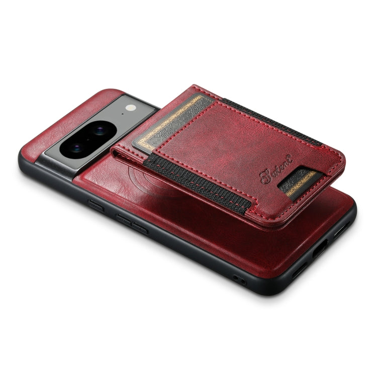 For Google Pixel 8 Suteni H17 Oil Eax Leather Detachable Wallet Phone Case(Red) - Google Cases by Suteni | Online Shopping UK | buy2fix