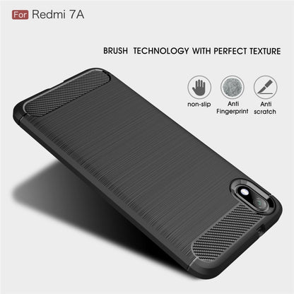 Brushed Texture Carbon Fiber TPU Case for Xiamo Redmi 7A(Black) - Xiaomi Cases by buy2fix | Online Shopping UK | buy2fix