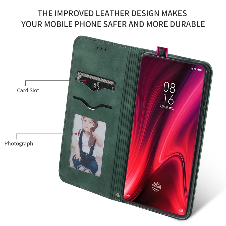 Retro Skin Feel Business Magnetic Horizontal Flip Leather Case for Xiaomi Mi 9T  / Mi 9T Pro / Redmi K20  /  K20 Pro(Army Green) - Xiaomi Cases by buy2fix | Online Shopping UK | buy2fix