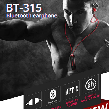 BT315 Sport Bluetooth Headset Wireless Stereo Earphone Bluetooth 4.1 Earpiece With Mic Sport Bass Magnetic Necklace Earpiece(Blue) - Sport Earphone by buy2fix | Online Shopping UK | buy2fix