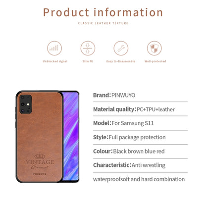 For Galaxy S20 Plus PINWUYO Pin Rui Series Classical Leather, PC + TPU + PU Leather Waterproof And Anti-fall All-inclusive Protective Shell(Brown) - Galaxy Phone Cases by PINWUYO | Online Shopping UK | buy2fix