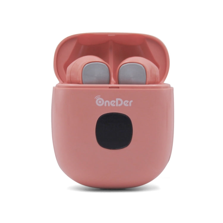 Oneder W16 TWS Bluetooth 5.0 Wireless Bluetooth Earphone with Charging Box, Support HD Call & LED Display Battery(Pink) - TWS Earphone by OneDer | Online Shopping UK | buy2fix