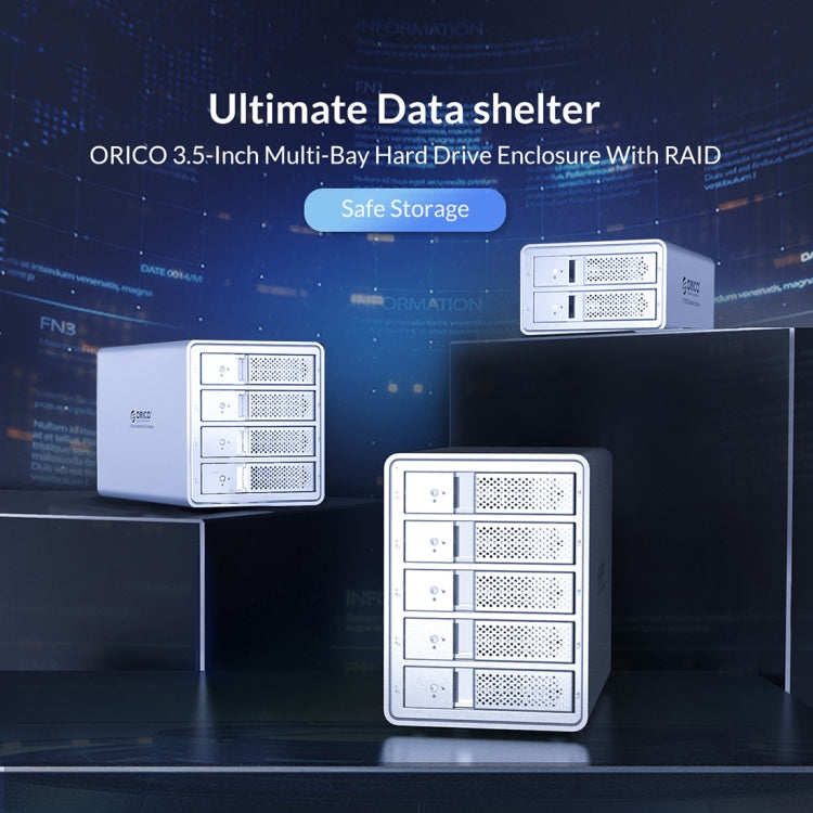 ORICO 9528RU3 3.5-Inch External Hard Drive Enclosure with RAID(Black) -  by ORICO | Online Shopping UK | buy2fix