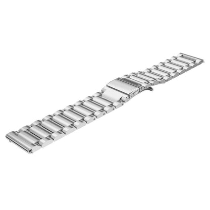 22mm For Huawei Watch GT2e GT2 46mm Three Flat Buckle Stainless Steel Watch Band(Silver) - Smart Wear by buy2fix | Online Shopping UK | buy2fix
