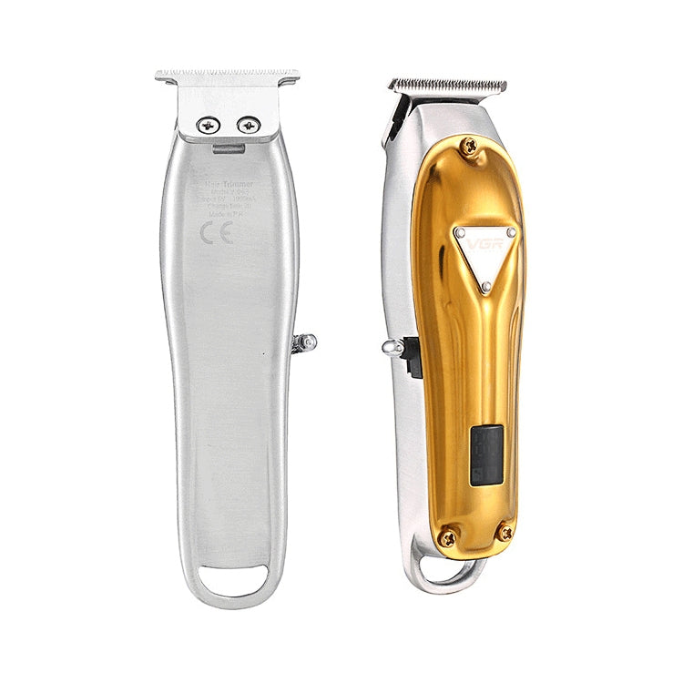 VGR V-063 8W USB Household Portable Metal Hair Clipper with LCD Display(Gold) - Hair Trimmer by VGR | Online Shopping UK | buy2fix