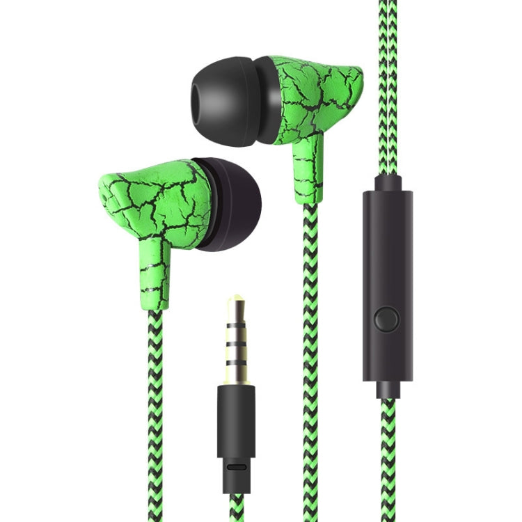 3.5mm Jack Crack Earphone Wired Headset Super Bass Sound Headphone Earbud with Mic for Mobile Phone Samsung Xiaomi MP3 4(Green) - In Ear Wired Earphone by buy2fix | Online Shopping UK | buy2fix