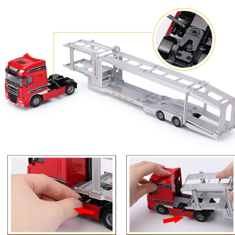 Alloy 1:50 Double-Deck Car Transporter Truck Diecast  Vehicle Model Toy(Blue) - Model Toys by buy2fix | Online Shopping UK | buy2fix