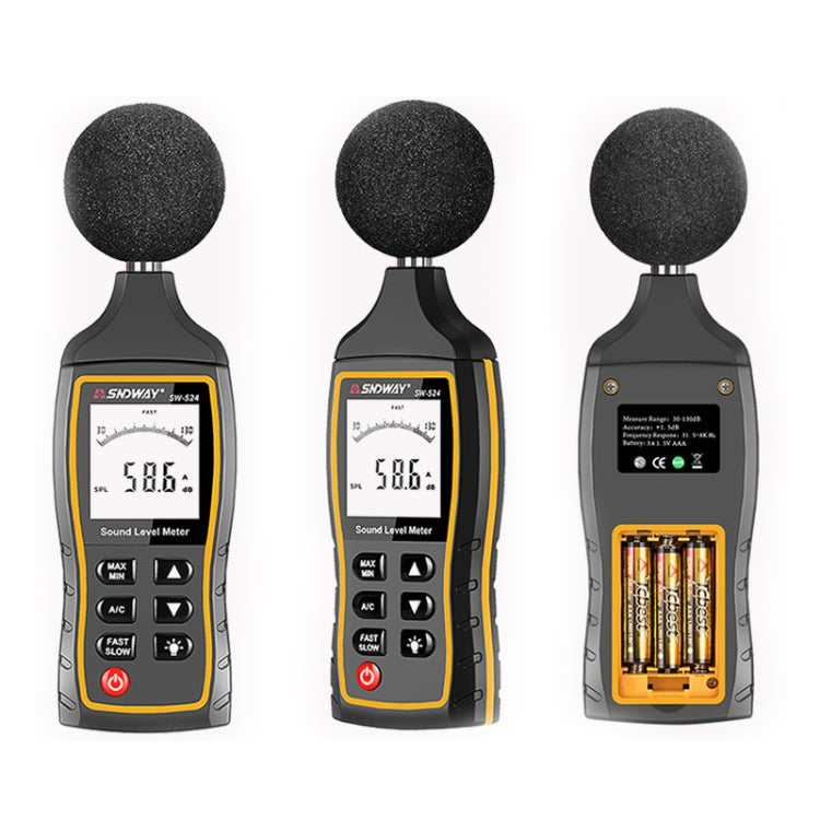 SNDWAY Handheld High Precision Noise Decibel Meter, Model:SW523 - Light & Sound Meter by SNDWAY | Online Shopping UK | buy2fix