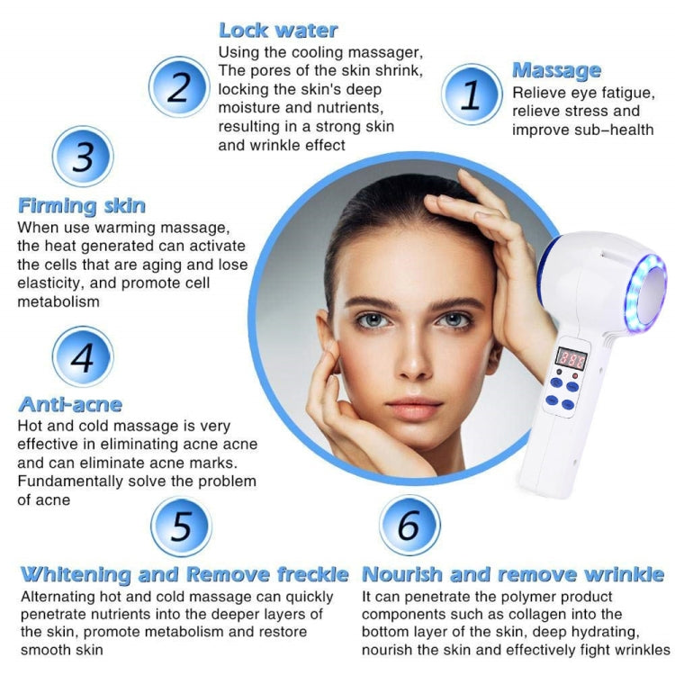 Face Care Device Hot Cold Hammer Cryotherapy Blue Photon Acne Treatment Skin Beauty Massager Lifting Rejuvenation Facial Machine - Beauty Instrument by buy2fix | Online Shopping UK | buy2fix