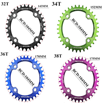 MOTSUV Narrow Wide Chainring MTB  Bicycle 104BCD Tooth Plate Parts(Red) - Outdoor & Sports by MOTSUV | Online Shopping UK | buy2fix