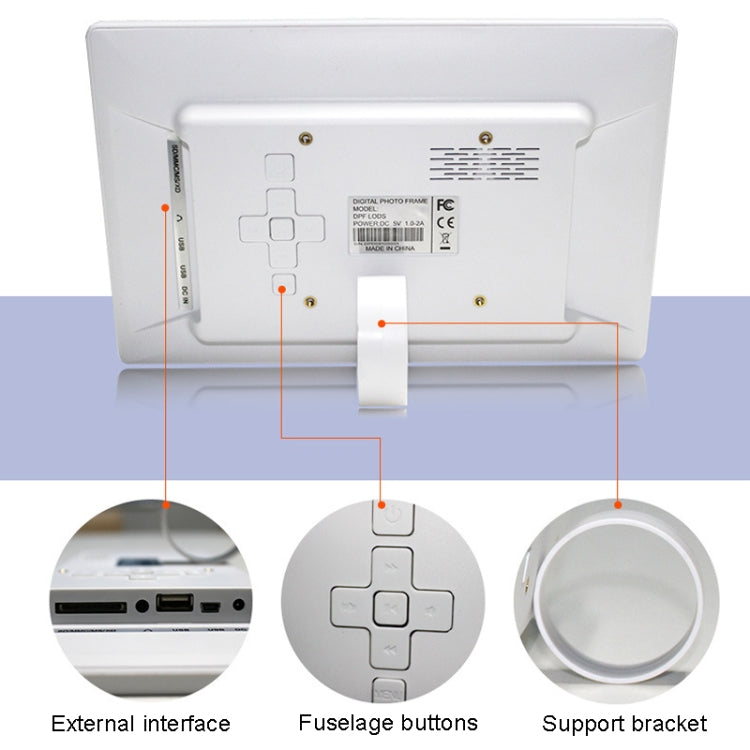 DPF-106 10.1 inch Digital Photo Frame LED Video Advertising Machine, Plug:AU Plug(White) - 11 inch Below by buy2fix | Online Shopping UK | buy2fix