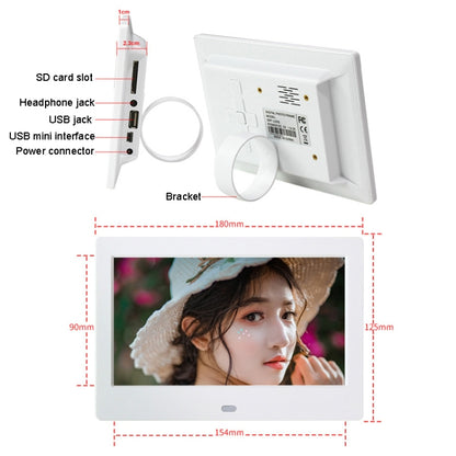 DPF-706 7 inch Digital Photo Frame LED Wall Mounted Advertising Machine, Plug:EU Plug(White) - Consumer Electronics by buy2fix | Online Shopping UK | buy2fix